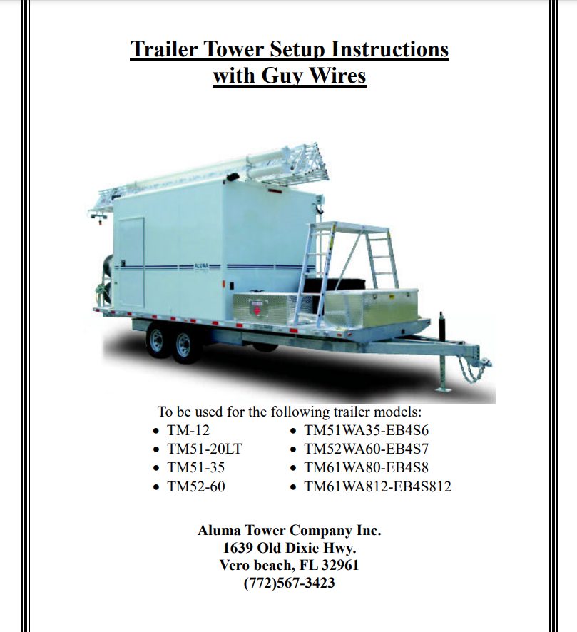 trailer tower setup instructions with guy wires